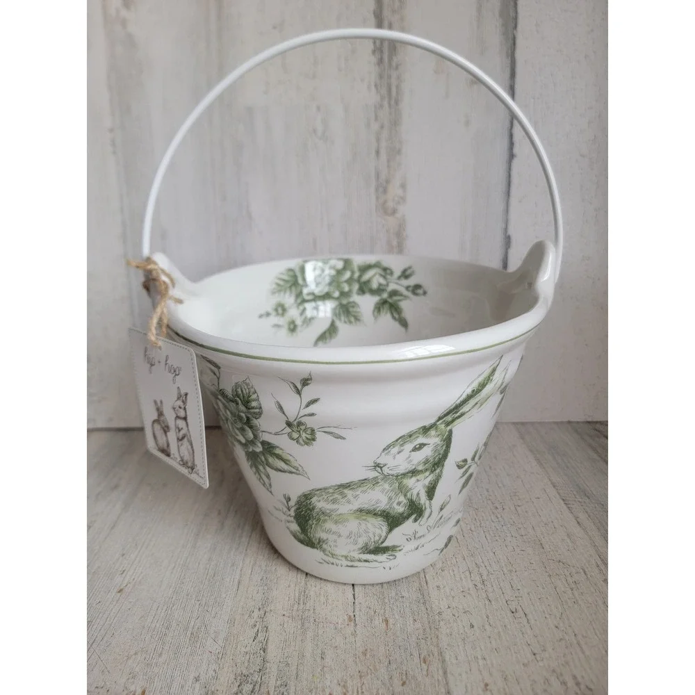 Maxcera green floral Easter Hip Hop bucket spring flower home decor‎ unique